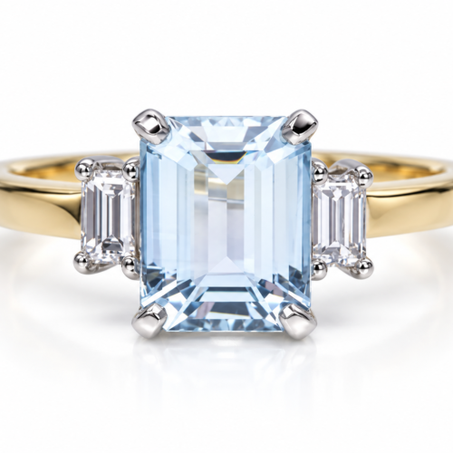 18K Bicolor Gouden Aquamarijn Ring