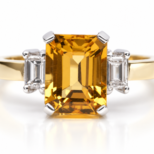 18 Karaats Bicolor Gouden Citrien Ring