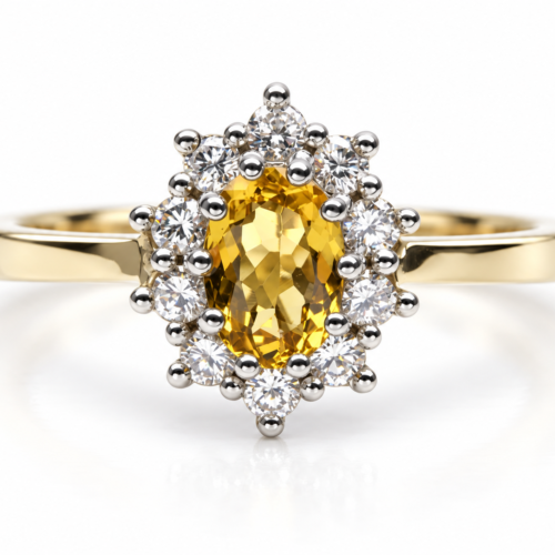 18K Bicolor Gouden Entourage Ring Gold Beryl