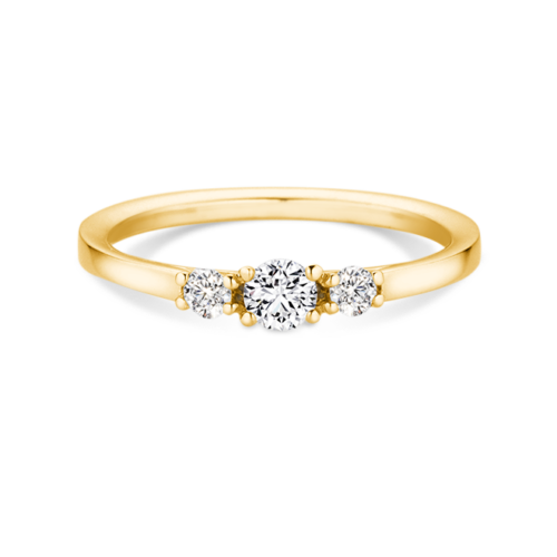 Maison V 14K Geelgoud Verlovingsring 0.18ct +2*0.06ct TW/Si V272730183